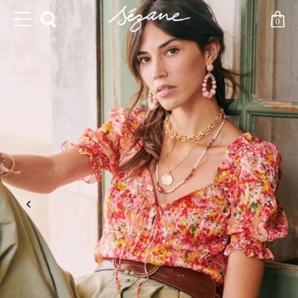 Sezane Floral Blouse Rita NWT